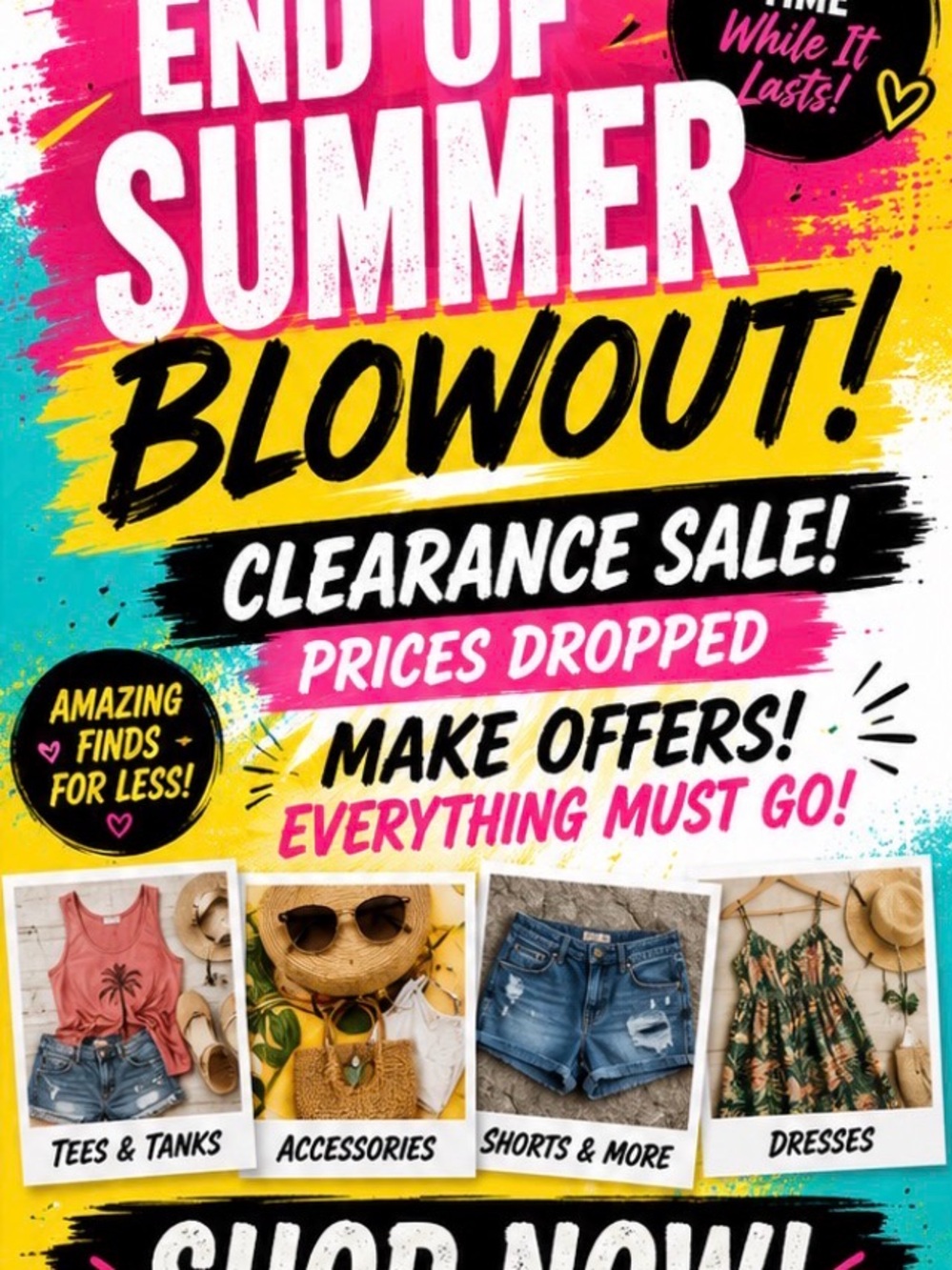 Women’s Men’s Kids summer apparel and accessories. 💙 MAKE ME AN OFFER 😎